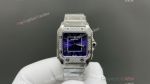 CLF Cartier Santos Purple/Pink/Red Face Swiss Quartz Movement 27*34.5*7.4mm Watch